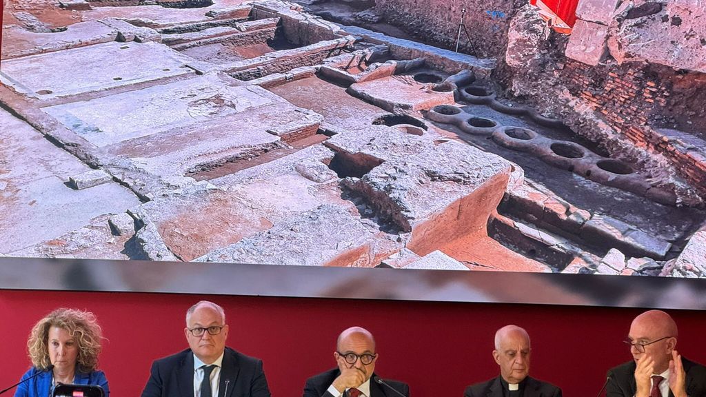 Un primo piano della lavanderia dell'antica Roma